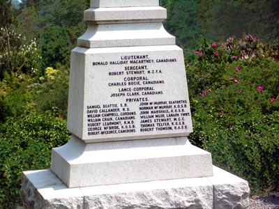 Memorial face with names inscribed